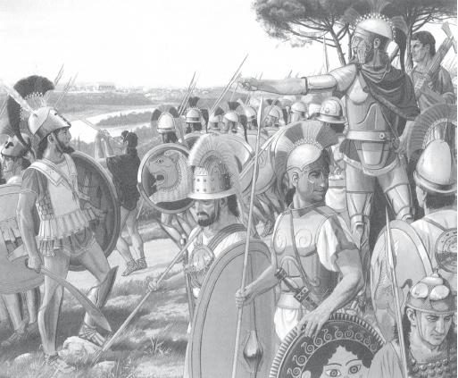 Ларс Порсена, этрусский царь Клузия и его войско взирают на