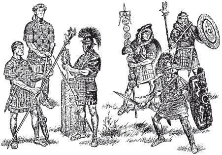 Группа римских офицеров со знаками отличия