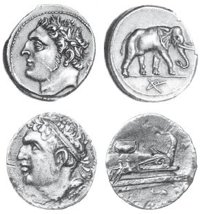 Монеты Карфагена с изображением братьев Ганнибала