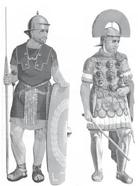 Легионер и центурион в Риме в I в. н.э.