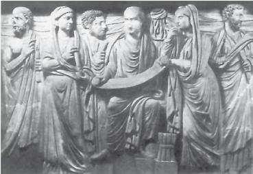 Кружок философов. Сцена с египетского саркофага