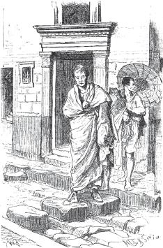 Римлянин со слугой на улицах Помпей