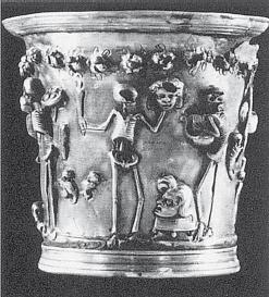 Серебряная чаша с символом смерти. Помпеи