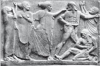 Сцена убийства с античного рельефа