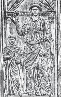 Галла Плацидия и ее молодой сын Валентиан III