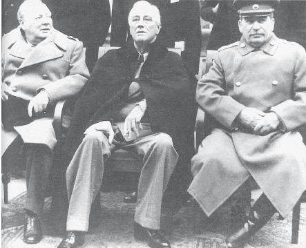 Тройка лидеров союзников во Второй мировой войне: Черчиль,