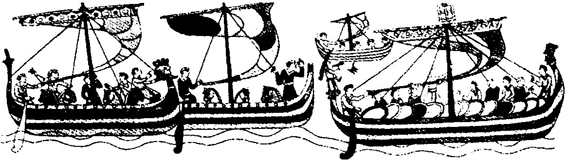 Флот Вильгельма Завоевателя направляется к берегам Англии