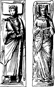 Статуи на гробницах Генриха II и Элеоноры Аквитанской в