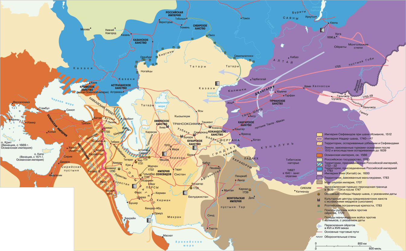 Центральная Азия и Сефевиды, 1500–1800 гг.
