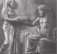 Рея вручает Кроносу камень вместо сына Зевса