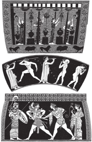 Сцены из жизни греков на вазах и амфорах 