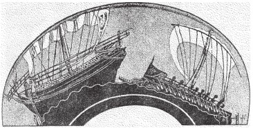 Триера, преследующая торговое судно 