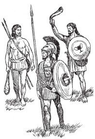 Греческие воины: гоплит, пельтаст, пращник