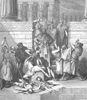Г. Доре. Царь Вавилонии Навуходоносор убивает сыновей