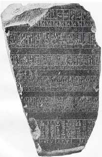 Надпись иероглифами на каменной плите. Палермский камень