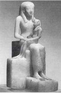 Царь Пепи II на коленях матери, царицы Анхнесмериры II